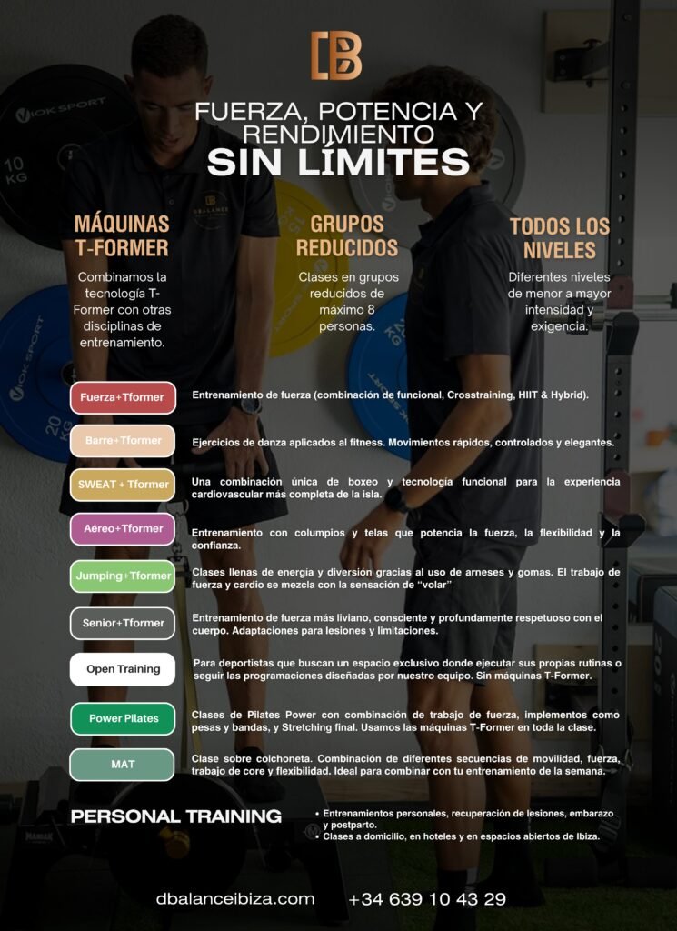 Tipos de entrenamientos y clases dirigidas en DBalance Ibiza Training Boutique